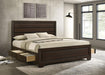 Kauffman California King, Eastren king, & Queen Storage Bed Dark Cocoa - Casa Morelos / Coahuila Furniture (Oklahoma City, OK)