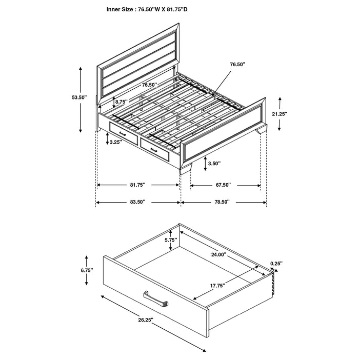Kauffman Panel Platform Storage Bed - Casa Morelos / Coahuila Furniture (Oklahoma City, OK)