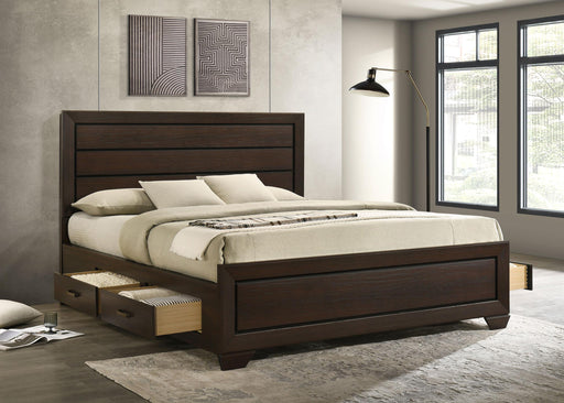 Kauffman California King, Eastren king, & Queen Storage Bed Dark Cocoa - Casa Morelos / Coahuila Furniture (Oklahoma City, OK)