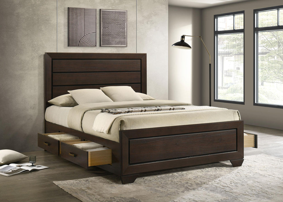 Kauffman California King, Eastren king, & Queen Storage Bed Dark Cocoa - Casa Morelos / Coahuila Furniture (Oklahoma City, OK)