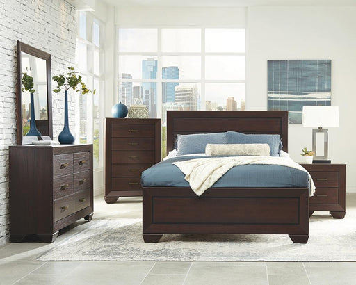Kauffman Bedroom Set with High Straight Headboard - Casa Morelos / Coahuila Furniture (Oklahoma City, OK)