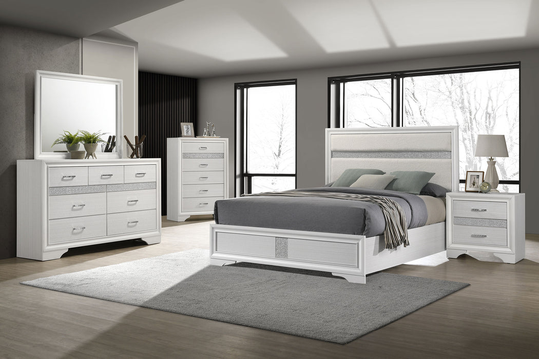 Miranda California King, E.King, Queen, Full, & Twin Bed Black & White - Casa Morelos / Coahuila Furniture (Oklahoma City, OK)