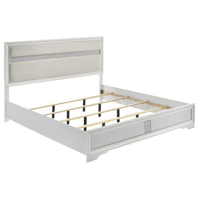 Miranda California King, E.King, Queen, Full, & Twin Bed Black & White - Casa Morelos / Coahuila Furniture (Oklahoma City, OK)
