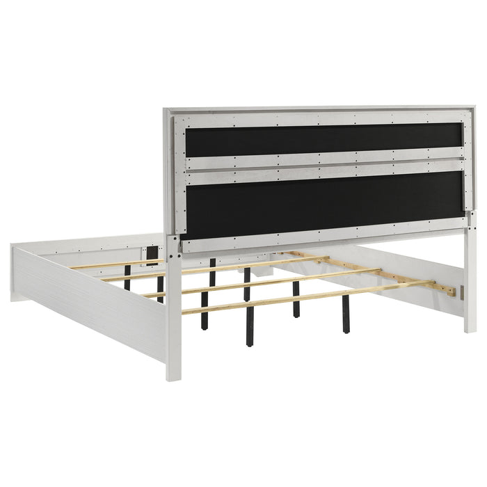 Miranda California King, E.King, Queen, Full, & Twin Bed Black & White - Casa Morelos / Coahuila Furniture (Oklahoma City, OK)