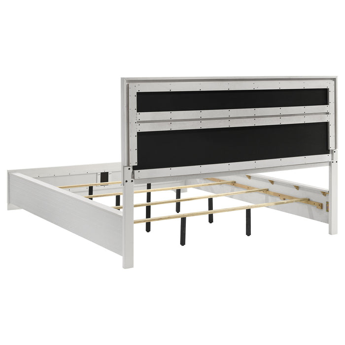 Miranda California King, E.King, Queen, Full, & Twin Bed Black & White - Casa Morelos / Coahuila Furniture (Oklahoma City, OK)