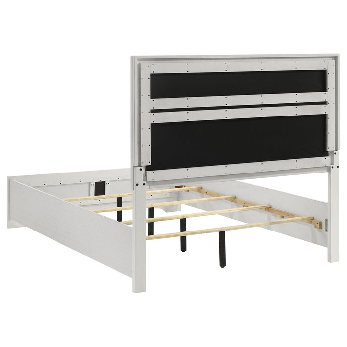 Miranda California King, E.King, Queen, Full, & Twin Bed Black & White - Casa Morelos / Coahuila Furniture (Oklahoma City, OK)