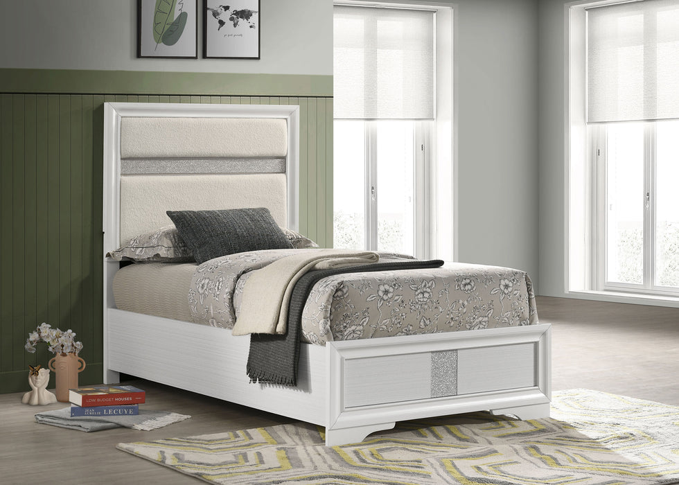 Miranda California King, E.King, Queen, Full, & Twin Bed Black & White - Casa Morelos / Coahuila Furniture (Oklahoma City, OK)