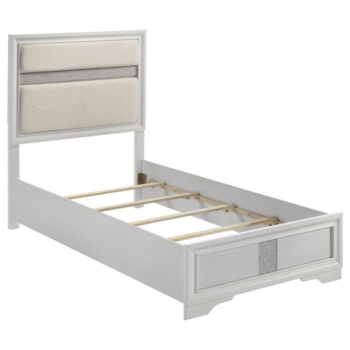 Miranda California King, E.King, Queen, Full, & Twin Bed Black & White - Casa Morelos / Coahuila Furniture (Oklahoma City, OK)