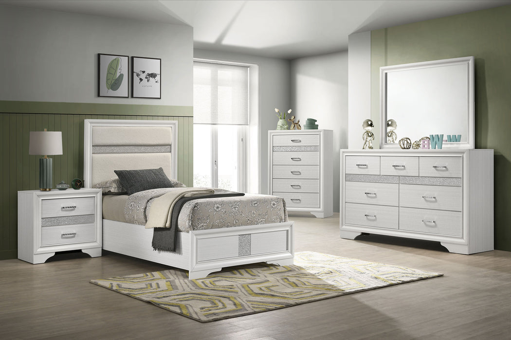 Miranda California King, E.King, Queen, Full, & Twin Bed Black & White - Casa Morelos / Coahuila Furniture (Oklahoma City, OK)