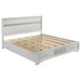 Miranda California King. E.King, & Queen 2-drawer Storage Bed Black & White - Casa Morelos / Coahuila Furniture (Oklahoma City, OK)