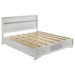 Miranda California King. E.King, & Queen 2-drawer Storage Bed Black & White - Casa Morelos / Coahuila Furniture (Oklahoma City, OK)