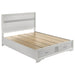Miranda California King. E.King, & Queen 2-drawer Storage Bed Black & White - Casa Morelos / Coahuila Furniture (Oklahoma City, OK)
