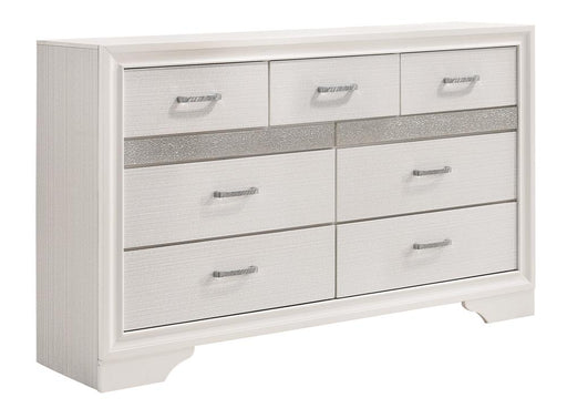 Miranda 7-drawer Dresser White and Rhinestone - Casa Morelos / Coahuila Furniture (Oklahoma City, OK)