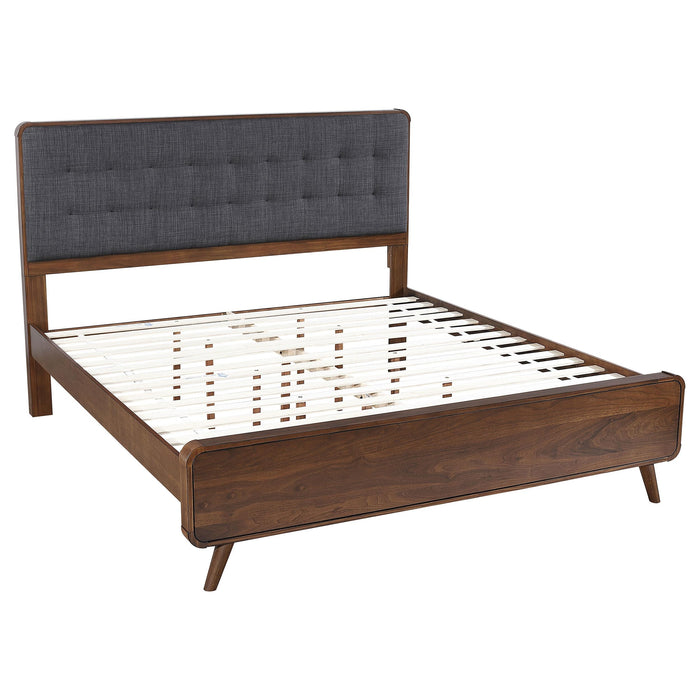Robyn California King, E.King, & Queen Bed with Upholstered Headboard Dark Walnut - Casa Morelos / Coahuila Furniture (Oklahoma City, OK)