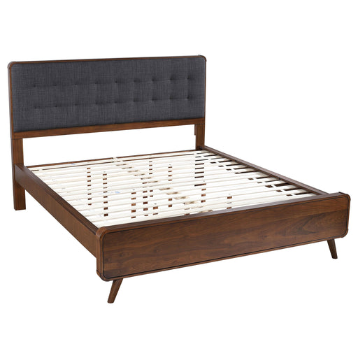 Robyn California King, E.King, & Queen Bed with Upholstered Headboard Dark Walnut - Casa Morelos / Coahuila Furniture (Oklahoma City, OK)