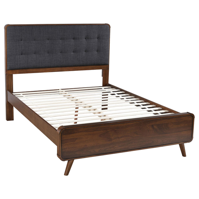 Robyn California King, E.King, & Queen Bed with Upholstered Headboard Dark Walnut - Casa Morelos / Coahuila Furniture (Oklahoma City, OK)