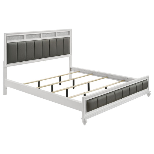 Barzini California King, E.King, & Queen Upholstered Panel Bed White - Casa Morelos / Coahuila Furniture (Oklahoma City, OK)