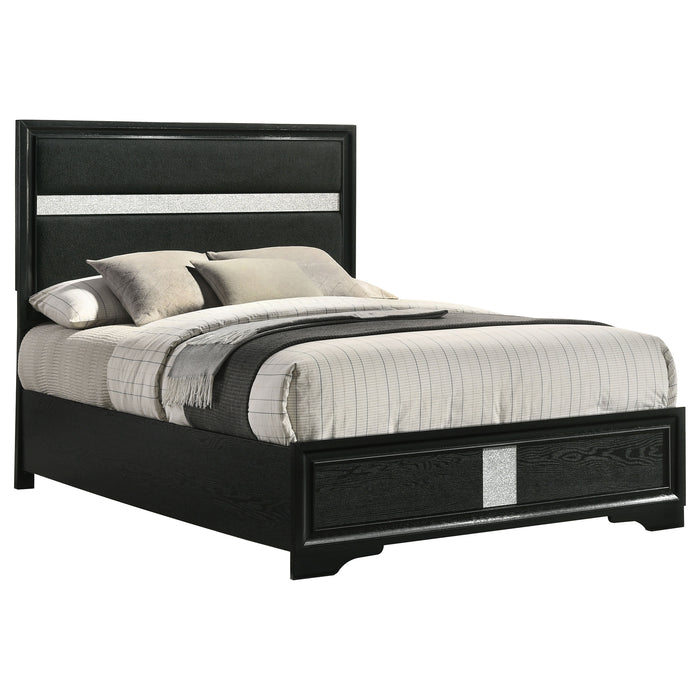Miranda California King, E.King, Queen, Full, & Twin Bed Black & White - Casa Morelos / Coahuila Furniture (Oklahoma City, OK)
