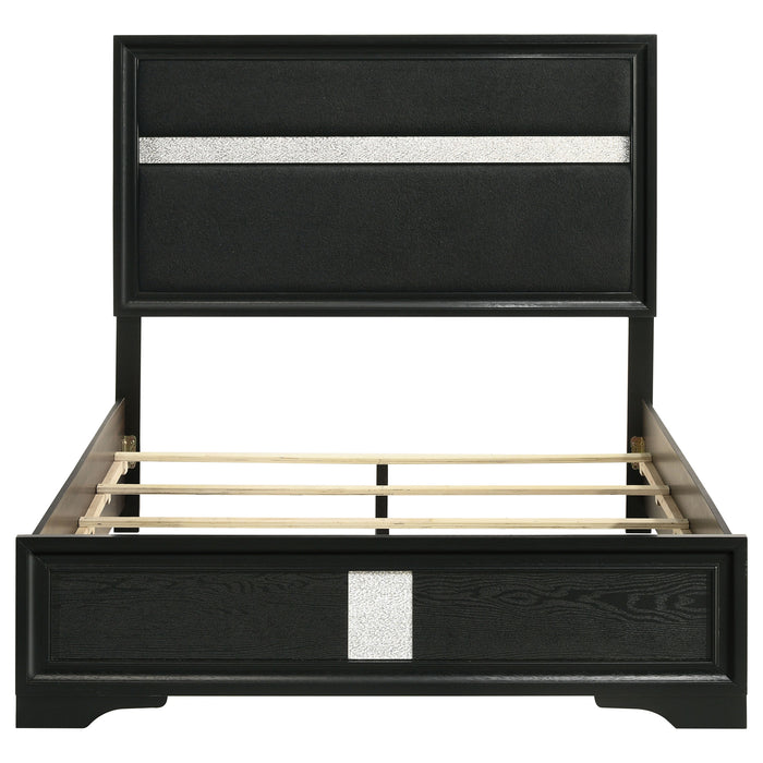 Miranda California King, E.King, Queen, Full, & Twin Bed Black & White - Casa Morelos / Coahuila Furniture (Oklahoma City, OK)