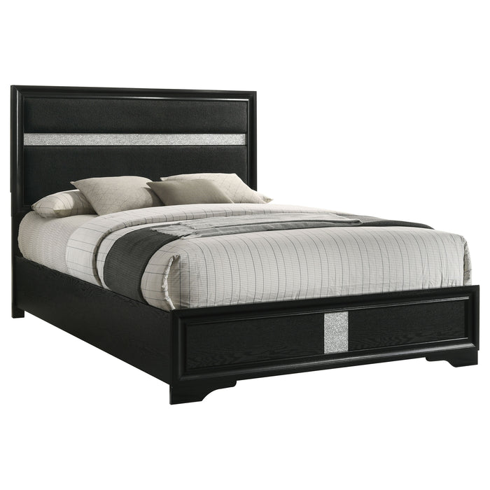 Miranda California King, E.King, Queen, Full, & Twin Bed Black & White - Casa Morelos / Coahuila Furniture (Oklahoma City, OK)