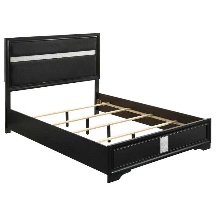 Miranda California King, E.King, Queen, Full, & Twin Bed Black & White - Casa Morelos / Coahuila Furniture (Oklahoma City, OK)