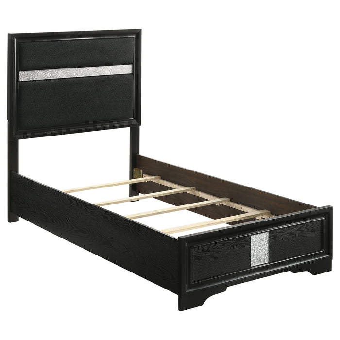 Miranda California King, E.King, Queen, Full, & Twin Bed Black & White - Casa Morelos / Coahuila Furniture (Oklahoma City, OK)