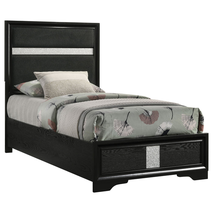 Miranda California King, E.King, Queen, Full, & Twin Bed Black & White - Casa Morelos / Coahuila Furniture (Oklahoma City, OK)
