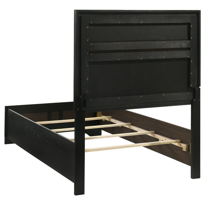 Miranda California King, E.King, Queen, Full, & Twin Bed Black & White - Casa Morelos / Coahuila Furniture (Oklahoma City, OK)