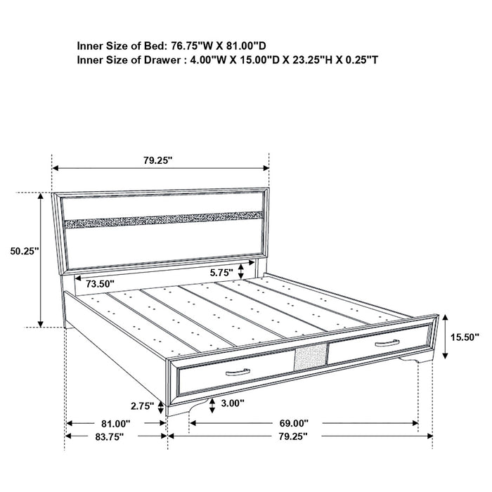 Miranda Bedroom Set with Storage - Casa Morelos / Coahuila Furniture (Oklahoma City, OK)