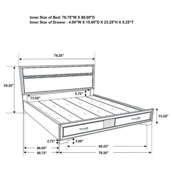 Miranda Bedroom Set with Storage - Casa Morelos / Coahuila Furniture (Oklahoma City, OK)