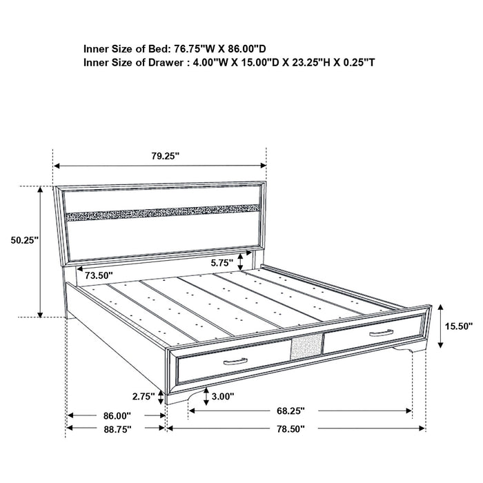 Miranda Bedroom Set with Storage - Casa Morelos / Coahuila Furniture (Oklahoma City, OK)