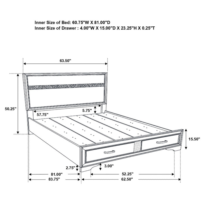 Miranda Bedroom Set with Storage - Casa Morelos / Coahuila Furniture (Oklahoma City, OK)