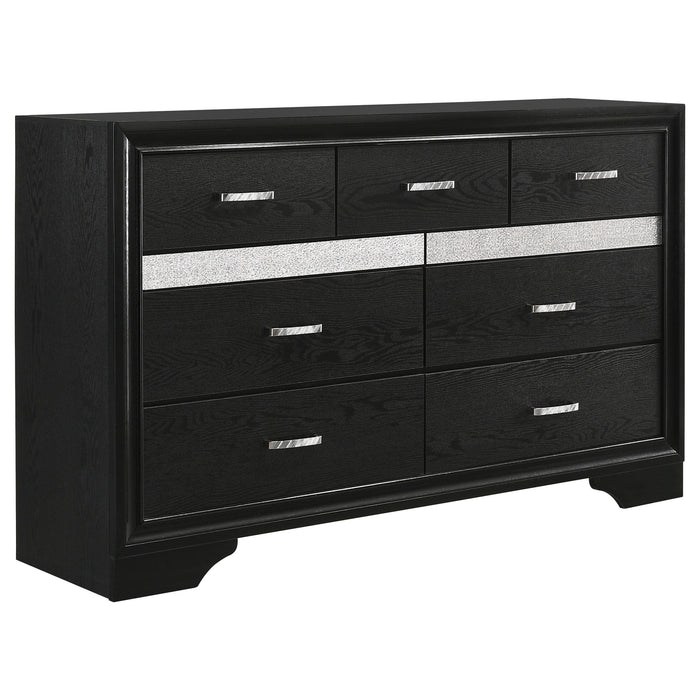 Miranda 7-drawer Dresser Black and Rhinestone - Casa Morelos / Coahuila Furniture (Oklahoma City, OK)
