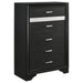 Miranda 5-drawer Chest Black and Rhinestone - Casa Morelos / Coahuila Furniture (Oklahoma City, OK)