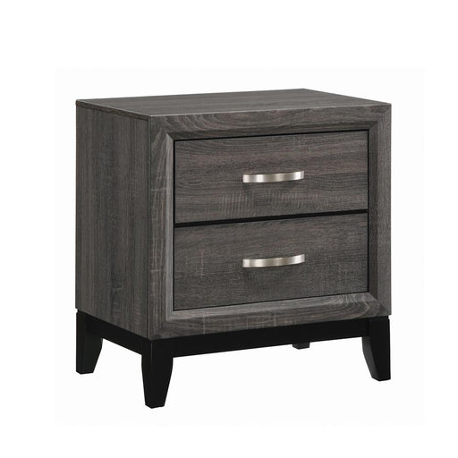 Watson 2-drawer Nightstand Grey Oak and Black - Casa Morelos / Coahuila Furniture (Oklahoma City, OK)