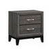 Watson 2-drawer Nightstand Grey Oak and Black - Casa Morelos / Coahuila Furniture (Oklahoma City, OK)