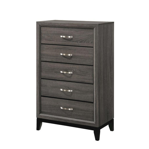 Watson 5-drawer Chest Grey Oak and Black - Casa Morelos / Coahuila Furniture (Oklahoma City, OK)