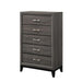 Watson 5-drawer Chest Grey Oak and Black - Casa Morelos / Coahuila Furniture (Oklahoma City, OK)