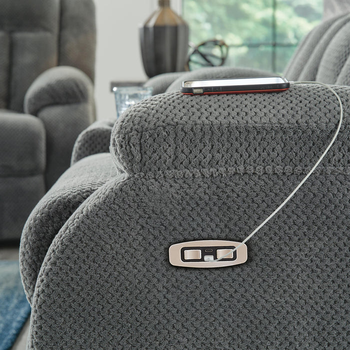 Observation Power Reclining Sofa with Drop Down Table - Casa Morelos / Coahuila Furniture (Oklahoma City, OK)