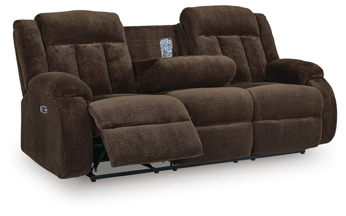 Observation Power Reclining Sofa with Drop Down Table - Casa Morelos / Coahuila Furniture (Oklahoma City, OK)