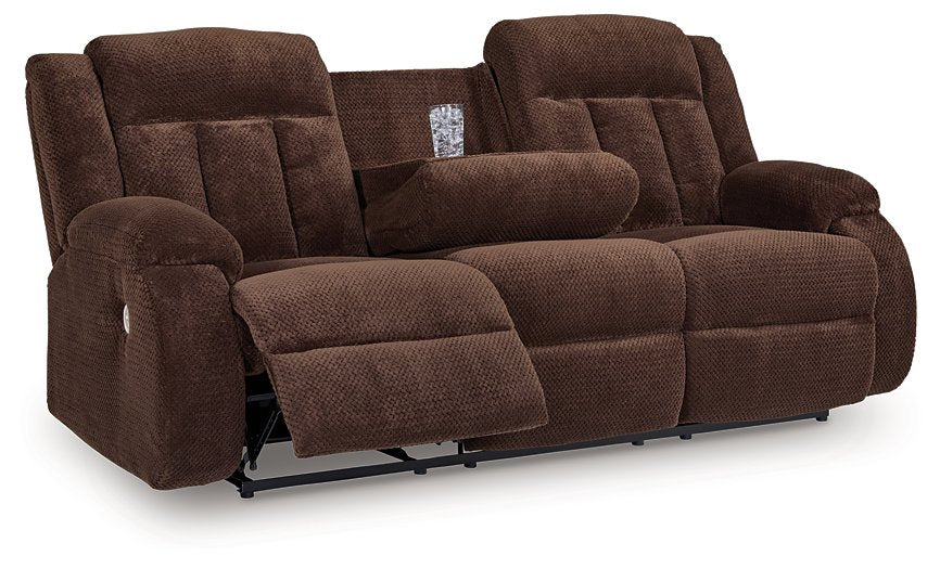 Observation Power Reclining Sofa with Drop Down Table - Casa Morelos / Coahuila Furniture (Oklahoma City, OK)