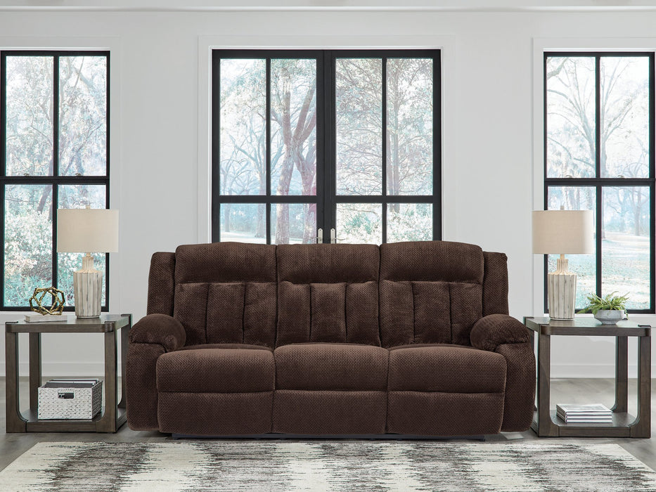 Observation Power Reclining Sofa with Drop Down Table - Casa Morelos / Coahuila Furniture (Oklahoma City, OK)