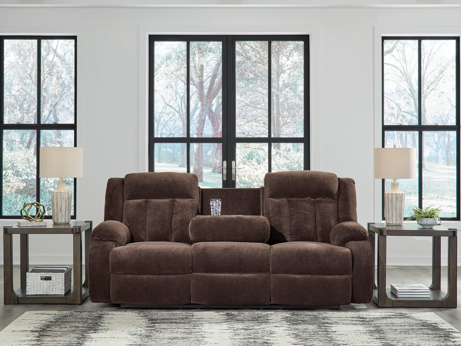 Observation Power Reclining Sofa with Drop Down Table - Casa Morelos / Coahuila Furniture (Oklahoma City, OK)