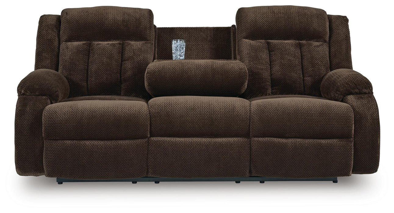 Observation Power Reclining Sofa with Drop Down Table - Casa Morelos / Coahuila Furniture (Oklahoma City, OK)