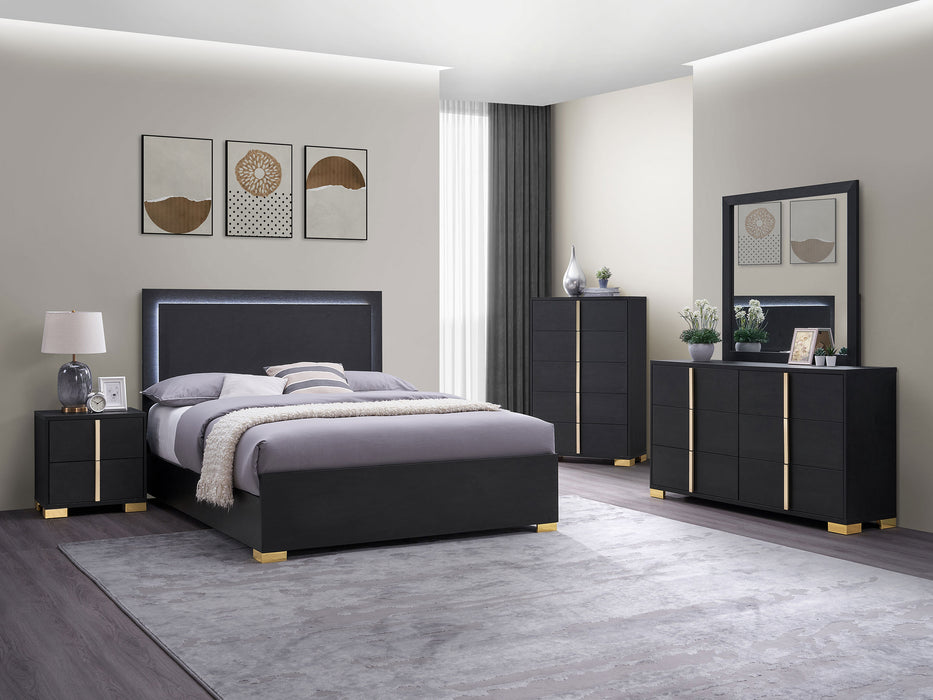 Marceline Bedroom Sets White & Black 4 & 5 Piece - Casa Morelos / Coahuila Furniture (Oklahoma City, OK)