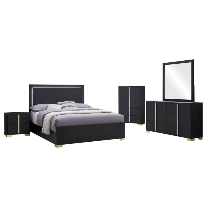 Marceline Bedroom Sets White & Black 4 & 5 Piece - Casa Morelos / Coahuila Furniture (Oklahoma City, OK)