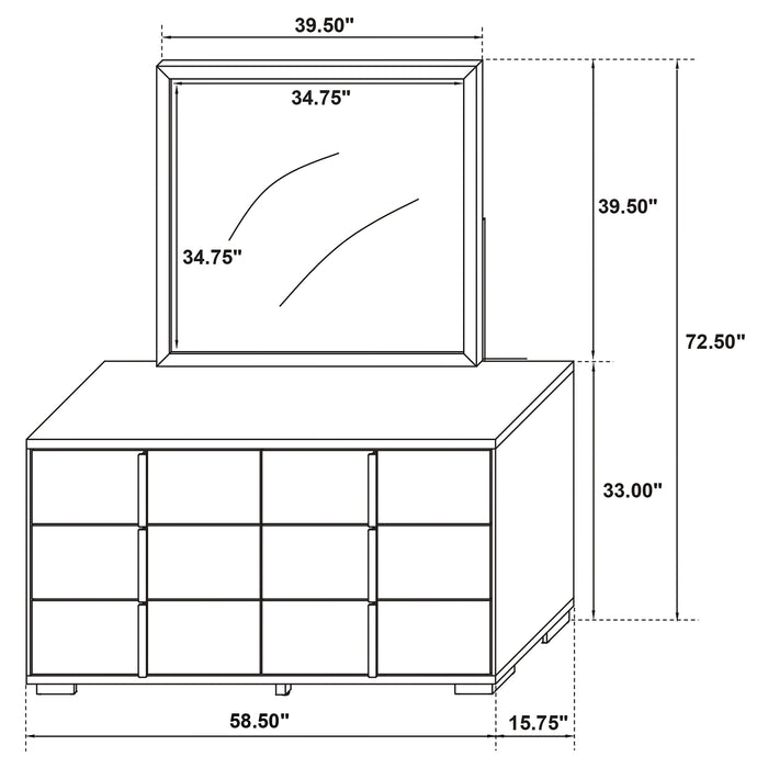 Marceline Dresser With Mirror - Casa Morelos / Coahuila Furniture (Oklahoma City, OK)