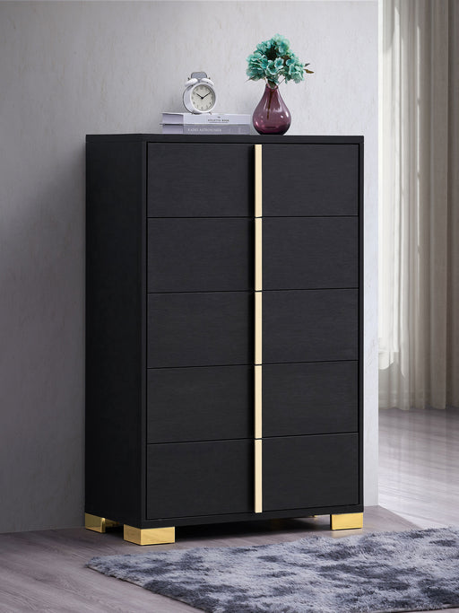Marceline 5-drawer Chest Black - Casa Morelos / Coahuila Furniture (Oklahoma City, OK)