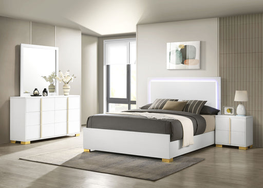 Marceline Bedroom Sets White & Black 4 & 5 Piece - Casa Morelos / Coahuila Furniture (Oklahoma City, OK)
