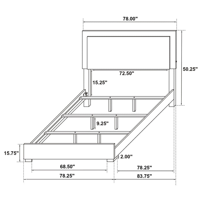 Marceline Panel Bed with LED Lighting